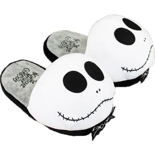 27cm The Nightmare Before Christmas Jack Skellington Plush Slipper Soft Stuffed Shoes Warm at Home