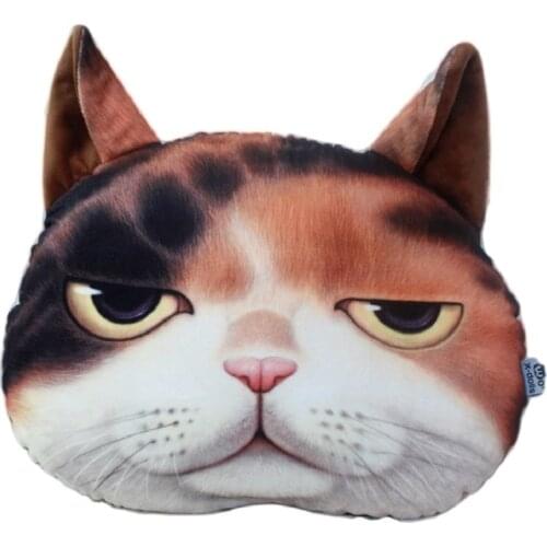 35x36cm 3D Cute Cat Head Cushion Creative Cartoon Sofa Office Nap Pillow Washable Pillow Car Seat Cushions