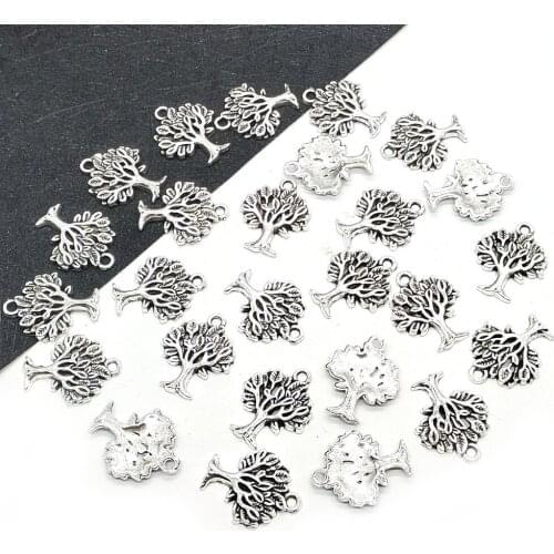 10pcs 21x17mm Tree of life Zinc Alloy Pendant Handmade DIY Accessories