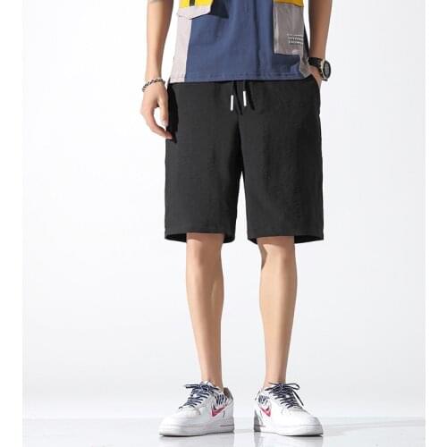 Summer Mens Casual Cotton Shorts Men Solid Slim Fit Knee Length Zip Shorts Male Breathable Shorts Bermuda Masculina Plus Size