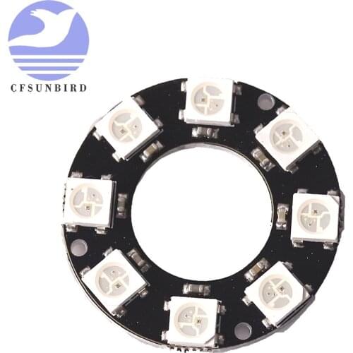 RGB LED Ring 8 Bits 24 BitsLEDs WS2812 5050 RGB LED Ring Lamp Light with Integrated Drivers for arduino Diy Kit