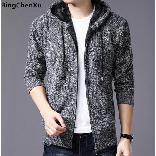 SweaterCoat Faux Fur Wool Sweater Men Casual Sweater Coat Tops Jacket Sweater Zipper Men Autumn Winter Hoody Sweatercoats 9987