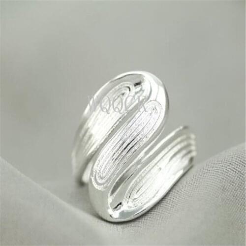 NEW 925 Sterling Silver S Shape Rings for Women Jewelry Beautiful Finger Open Rings for Party Birthday Gift #204