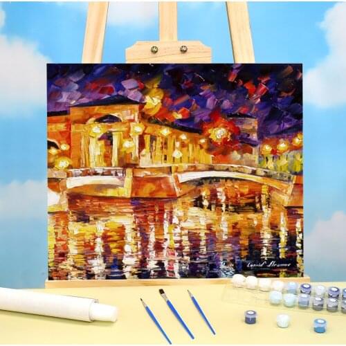 Golden Night Coloring By Numbers Painting Complete Kit Oil Paints 50*70 Painting On Canvas Home Decor Children Handicraft