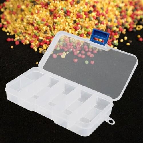 10/15 Grids Detachable Transparent Plastic Fishing Hook Storage Box Container Fishing Tool Accessories