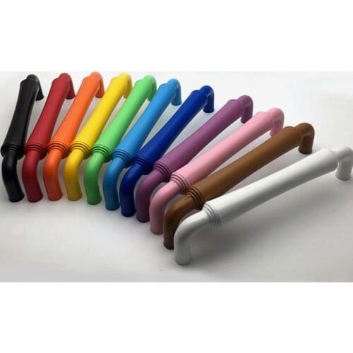 128mm modern simple fashion colour furniture handles 5" red blue white black green orange dresser kitchen cabiner handles pulls