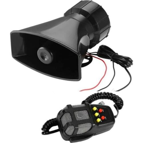 7-Sound Loud Car Warning Alarm Police Fire Siren Air Horn PA Speaker 12V 100W for Most Of Motorcycles