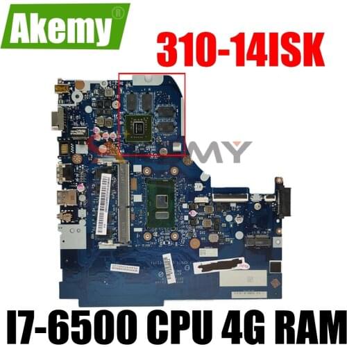 AKemy For Lenovo Ideapad 310-14ISK 510-14ISK Laptop motherboard With I7-6500 CPU 4G RAM DDR4 NM-A751 motherboard full test ok