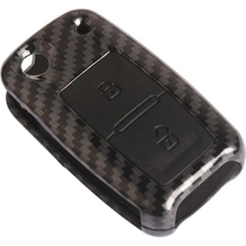 Carbon fiber car Key case for car For VW Golf Bora Jetta POLO GOLF Passat Skoda Octavia A5 Fabia SEAT Ibiza Leon Car Protection