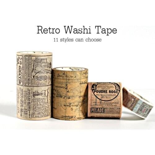 Retro Washi Tape set Vintage Decoration Scrapbooking Masking Tape Decorative Washi Tape Stickers Journal Office Supplies