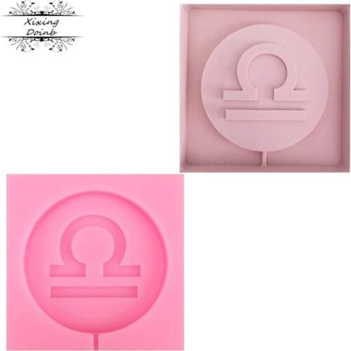 DIY twelve constellation Libra shape lollipop silicone mold chocolate soft candy mold insert cake decorating tool