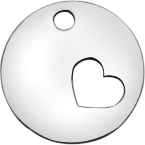 Fnixtar Fashion Heart Charms Stainless Steel Hollow Charms Pendant fits Bracelet Necklace Jewelry Making Wholesale 20pcs/lot