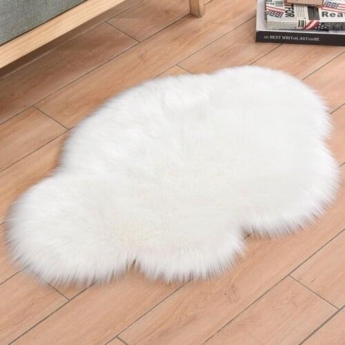 Faux Fur Carpet New Fashion Cloud Shape Carpets Long Plush Fluffy Shaggy Area Rugs Bedside Living Room Kids Room Sofa Seat Cover