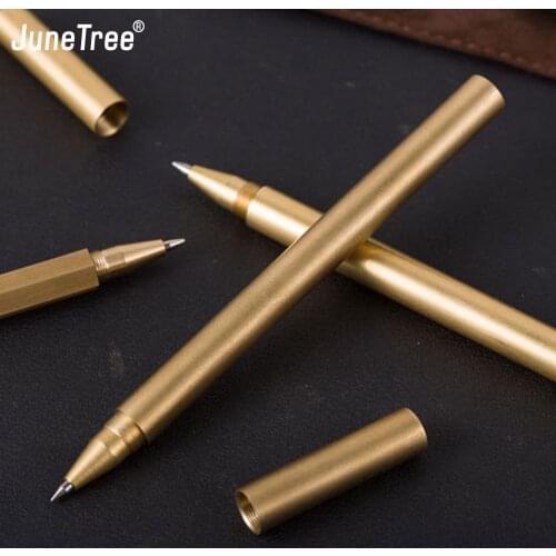 Brass Pen Solid Portable Pocket Copper hexagonal Pen Stationery Coper Ballpen Ballpoint Writing metal Office school Supplies