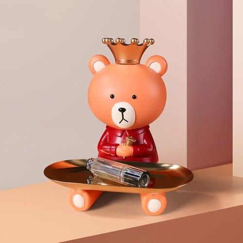 Bear creative porch key jewelry storage decoration wine cabinet decoration Nordic cute home bedroom furnishings