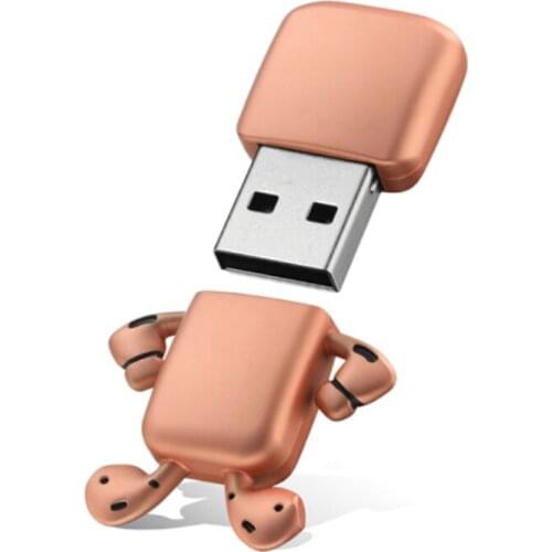 Metal Mini Earphoneman USB2.0 Memory Flash Pen Drive 4GB 8GB 16GB 32GB 64GB 128GB