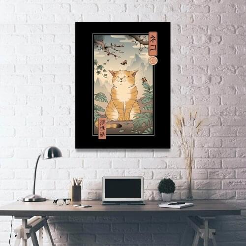 Modular Hd Prints Pictures Orange Cat Paintings Japanese Style Home Decor Canvas Poster Wall Artwork For Living Room No Frame