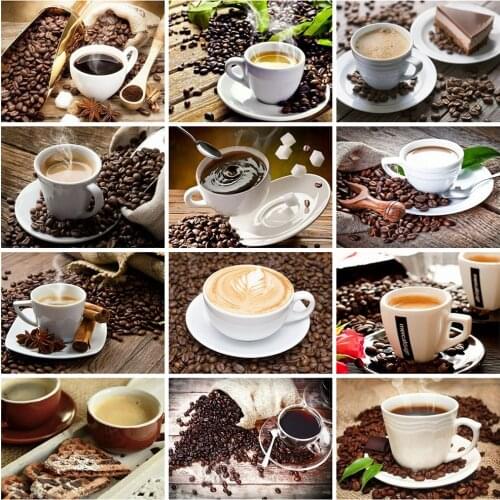 HUACAN Full Square Diamond Painting Coffee Mosaic Picture 5D DIY Diamond Embroidery Landscape Handicraft Home Decor Kits
