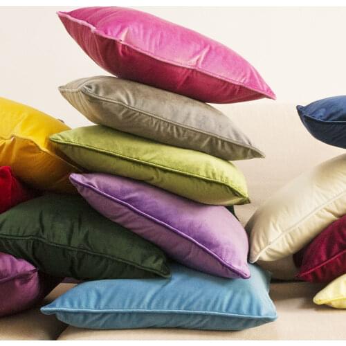 Multiple Colors Piping Design Velvet Cushion Cover Pillow Case Lovely Soft Pillow Cover No Balling-up Without Stuffing