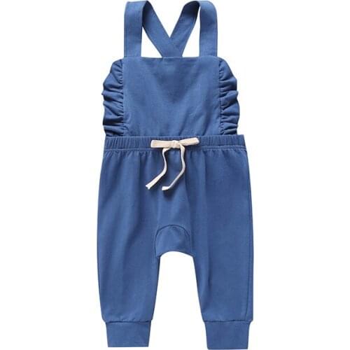 Rompers New Summer Newborn Cute Baby Girl boy Sling Sleeveless Solid Cotton Jumpsuit Leotard Jumpsuit Set Sunsuit