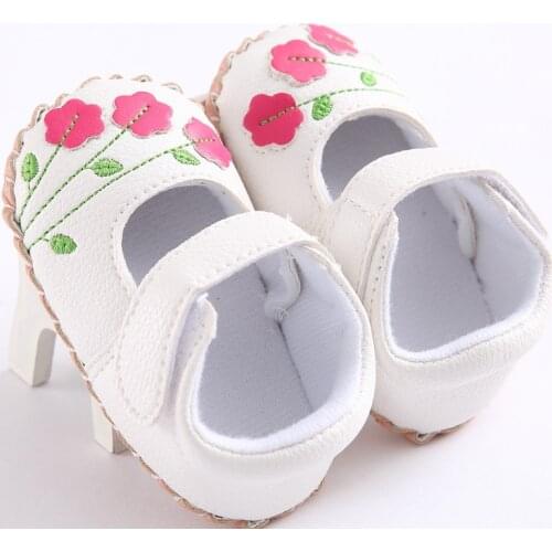 Baby girl flowers PU shoes princess non-slip soft bottom toddler shoes