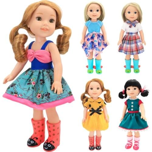 14-15 Inch Doll Baby Clothes Fashion Casual Wear 35-38cm Handmade Girl Dress for Doll Accessories DIY Toys Reborn Born Baby Doll