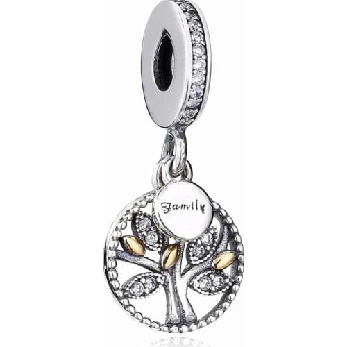 Original Gold Color Family Heritage Tree Of Life Pendant Beads Fit 925 Sterling Silver Charm Bracelet Bangle Diy Jewelry