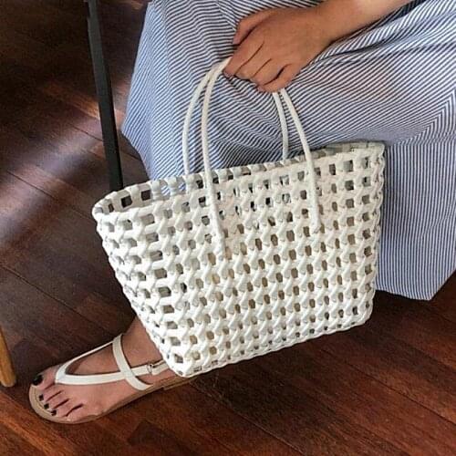 Casual Hollow Handbag For Women Large Capacity Woven Shoulder Bag Summer Lady Beach Bags Shoppping Totes Bag Designer Basket sac