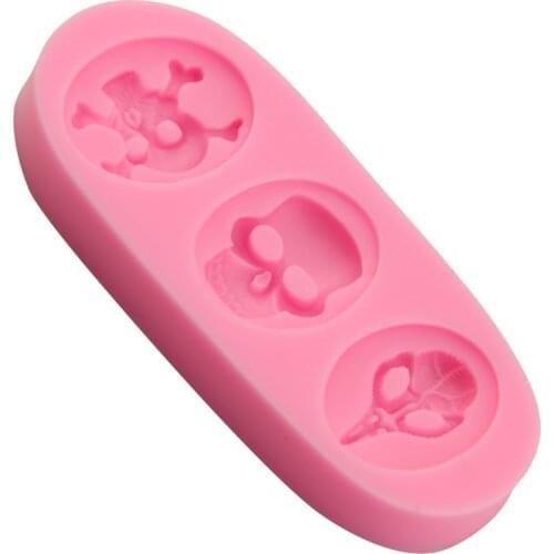 Halloween Skull Pirate silicone mold chocolate mousse sugar cake silicone mold gypsum soap mold