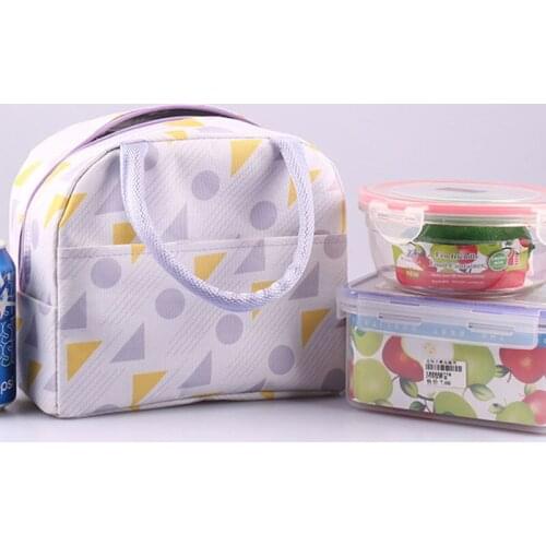 Printed Insulated Lunch Bag For Kids Women Food Drink Cooler Bag Oxford Waterproof Portable Food Organizer For Camping Office