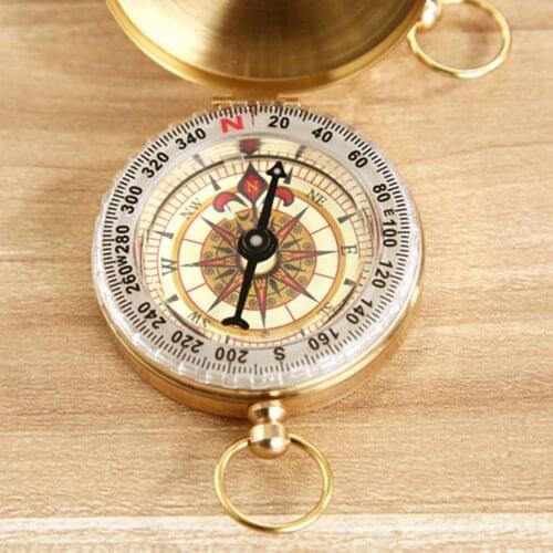Luminous Lightweight Emergency Compass Pocket Watch Style Keychain Camping Hiking Compass Navigation Outdoor
