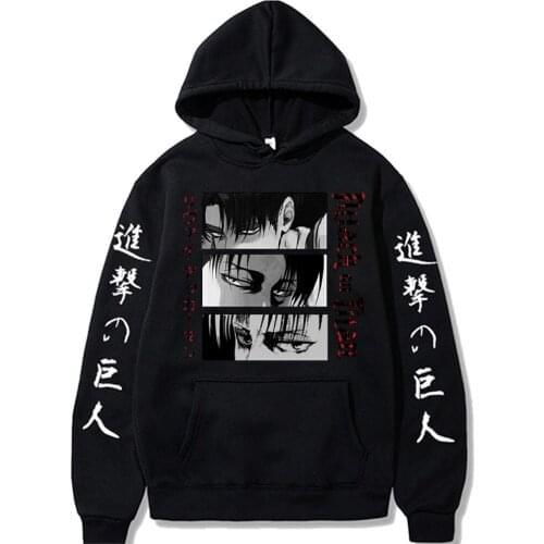 Attack on Titan Cosplay Cartoon Winter Hoodies Men Cool Japanese Anime Eyes Clothes Sweatshirt Men Women Unisex