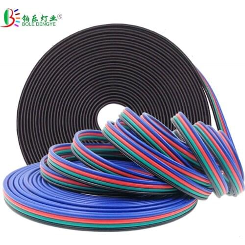 1M 2M 3M 5M 10M 20M 50M 100M 4PIN RGB Extension Cable DC 12V LED Strip Extend Wire Connector For 2835 5050 RGB LED Strip