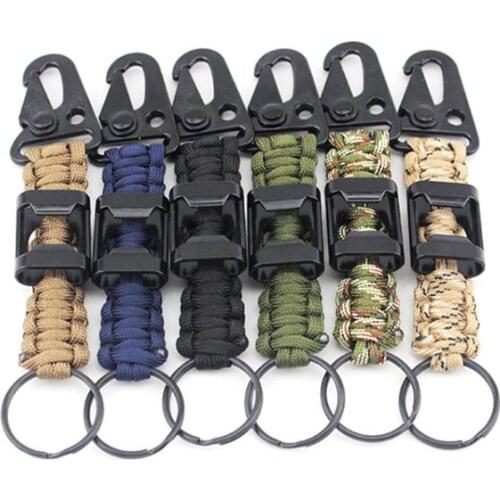 1PC 7 Core Umbrella Rope Paracord Weaving Hanging Buckle Quick Hook Keychain With Opener Outdoor Camping Equipment Tool
