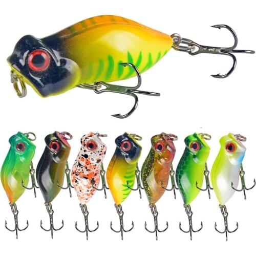 1pc Frog Popper Fishing Lure 40mm 3.2g Topwater Fishing Bait Hard Crankbait for Bass Plastic Wobblers Mini Pesca Artificial Bait