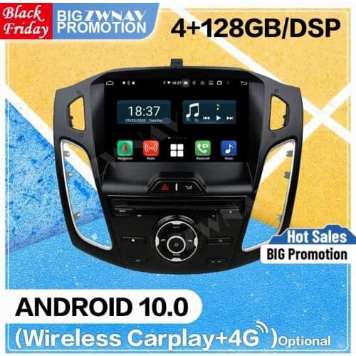 128G Carplay Android 10 screen DVD Player for Ford Focus 2015 2016 2017 2018 BT GPS Navi Auto Video Radio Audio Stereo Head unit