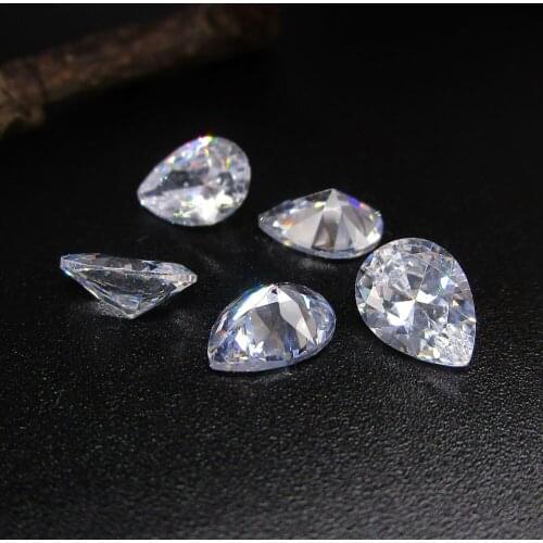 12x14mm Pick Colors Big Size Cubic Zirconia Synthetic CZ Pear Shaped Loose Gemstone White Garnet Black
