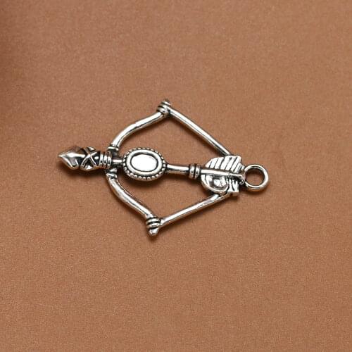 18pcs/Lot Bow and arrow Charm Antique Silver Color Pendant For Diy Handmade Necklace Making Aesthetics Accessories Jewellery