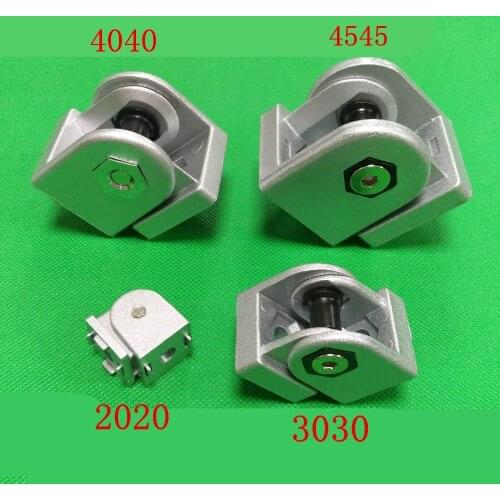 2020/3030/4040/4545 Zinc alloy living hinge Aluminum profile fittings Right angle Zinc Alloy Flexible Pivot Joint connector