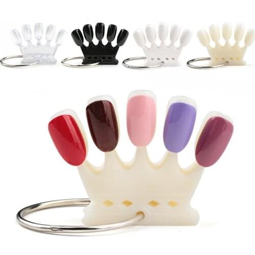 4 Colors Professional Salon Practice Card Crown Shape Display Clear Detachable Display Board False Nail Tips Set