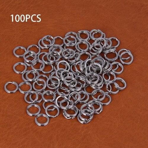 50/100Pcs Fishing Rings Stainless Steel Split Rings High Strengthen Solid Ring Lure Connecting Ring Fishing Accessories Tool