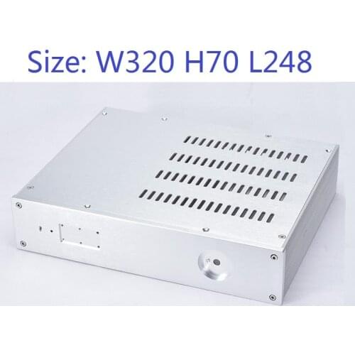 W320 H70 D248 Aluminum Isolation Amplifier Chassis Power Amp Enclosure Mini Amplifier Case DIY Hi-End Rear Class Box KSA-5