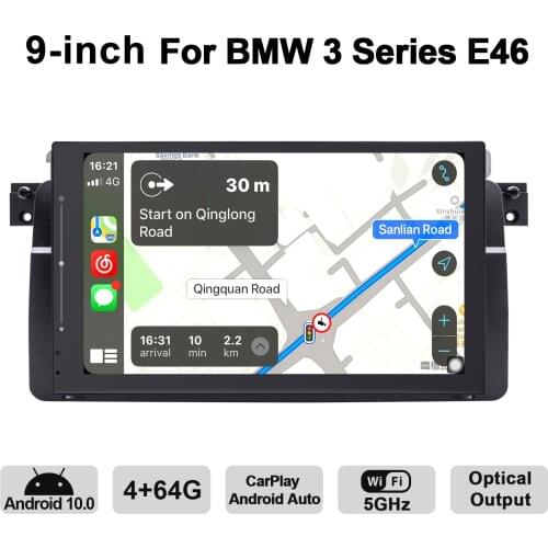 Andriod 10 1 Din 9 Inch Car Video Car Stereo Bluetooth 1280*720 GPS Naviagtion Reverse Camera Fast Boot For BMW 3 Series E46