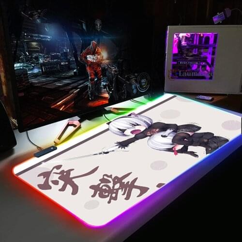 Large RGB LED 14 Color USB Wired Lighting Gaming Gamer Colorful Nier automata Mouse Pad for Gaming accessories