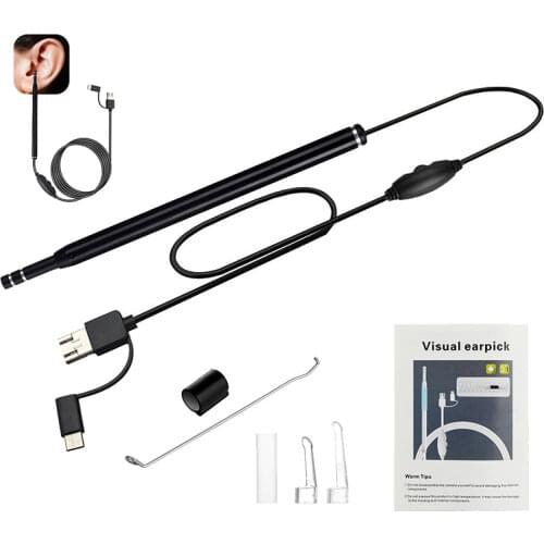 Home In Ear Cleaning Endoscope Spoon Mini Camera Ear Picker Ear Wax Removal Visual Ear Mouth Nose Otoscope Support Android PC