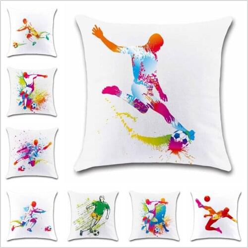 Footbal sport art pattern Cushion Cover Decorative Home sofa shop car chair seat white kids bedroom decor pillowcase friend gift