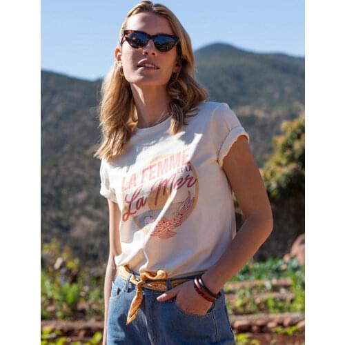 Letter Print Chic Tee Shirt Women Round Neck Short Sleeve White Loose Casual TShirts 2021 Femme Summer Elegant Vintage Tunic Top