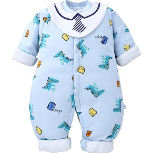 Newborn Baby Boys Winter Romper Infant Cotton Jumpsuit For Kids New Born Baby Clothes