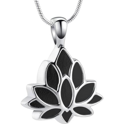 Cremation Jewelry Urn Pendant Necklace Lotus Shape Keepsakes Memorial Urn for Ashes Lotus Flower Necklace