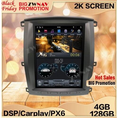 4+128G Tesla Screen For Toyota Land Cruiser 100 LC100 Lexus LX470 2002-07 Android Unit Multimedia Player GPS Audio Radio Stereo